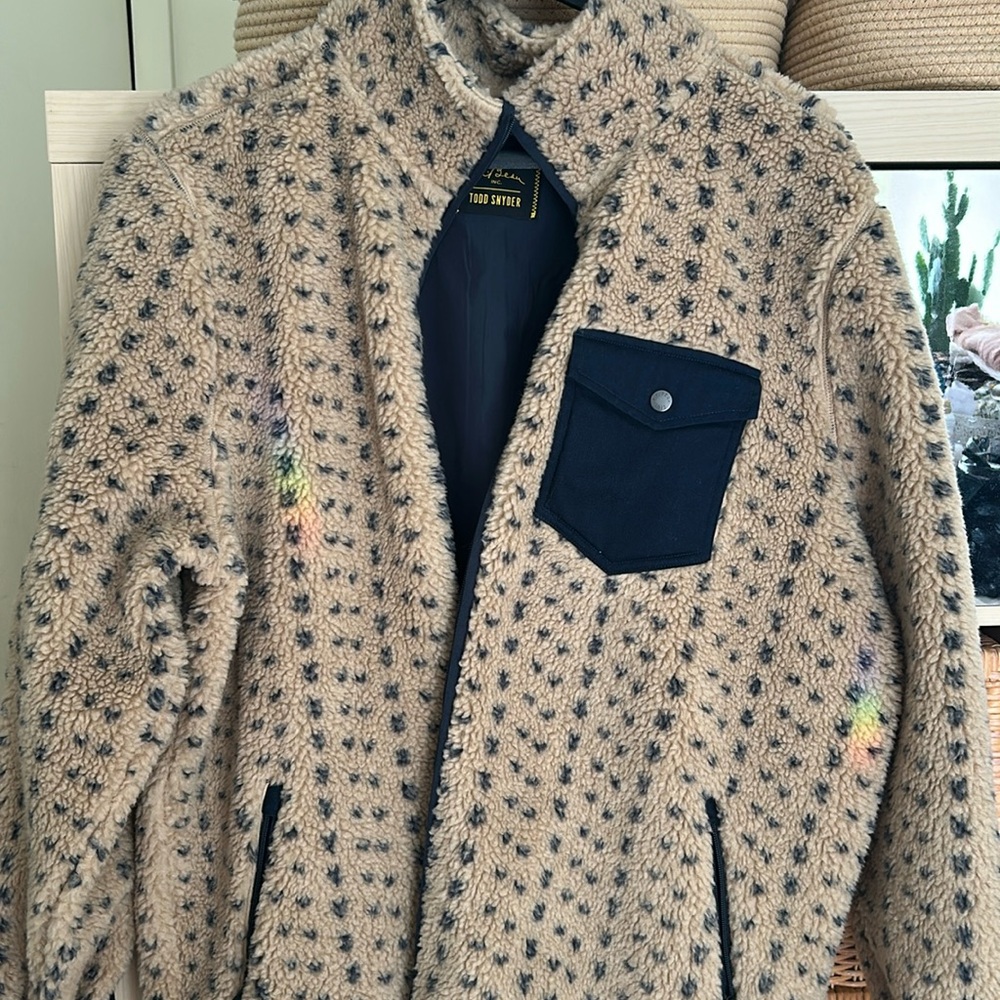 NWT Todd Synder x L.L. Bean Hi-Pile Sherpa Zip Beige Jacket Size XXL